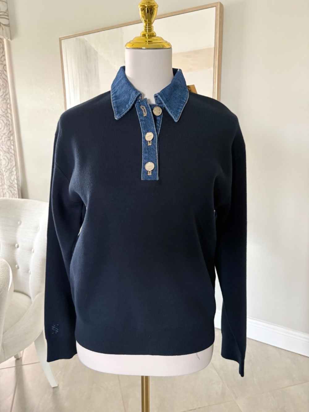 NWT Sandro Damien Marine Sweater